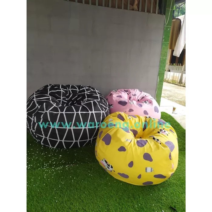 Jual Bean Bag Klasik Pumpkin Motif Termurah Ukuran XL Extra Large