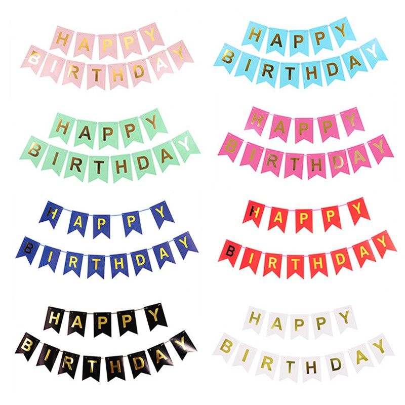 Jual Banner Happy Birthday Bunting Flag Spanduk Ulang Tahun Pesta Party