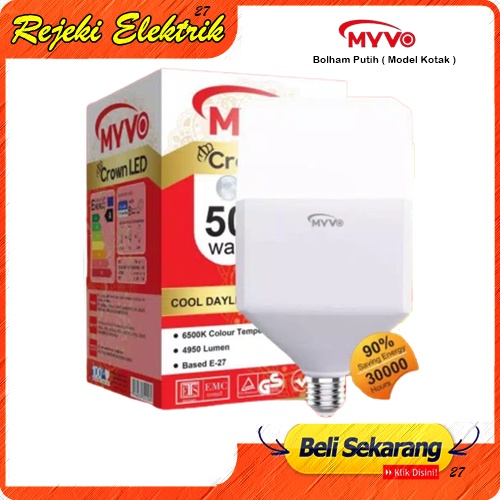 Jual Lampu Led Crown Bohlam Cahaya Putih Garansi 1 Tahun Myvo Model