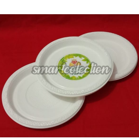 Jual Bagus Banget Piring Plastik Putih Susu Inch Mika Plastik