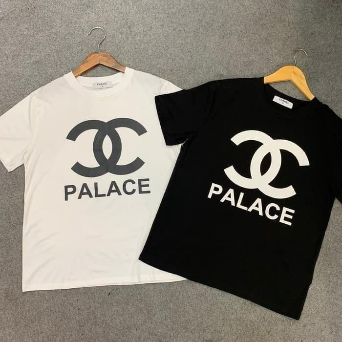 Jual Kaos Baju Obral Combed 30S Distro CHANEL X PALACE Polos Custom