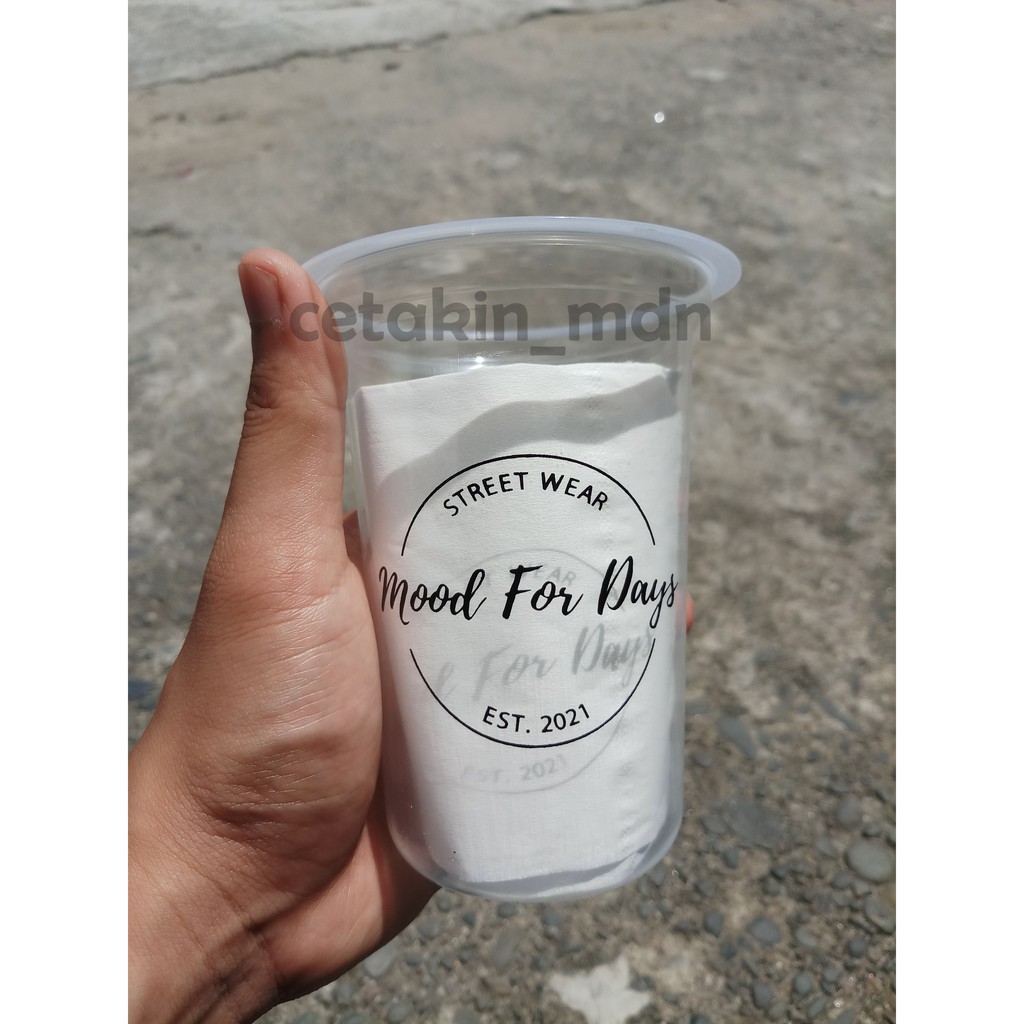 Jual Sablon Cup Gelas PLastik Merk Starindo Oval 16 Dan 18 Oz 8gr