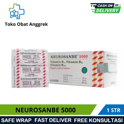 Jual NEUROSANBE 5000 TABLET VITAMIN B COMPLEX OBAT KESEMUTAN OBAT KEBAS