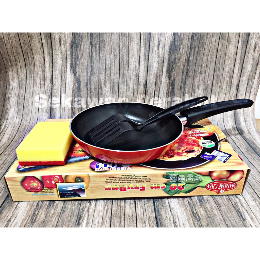 Jual BISA COD MAXIM TEFLON FRY PAN MADAME CHEF Bonus Spatula