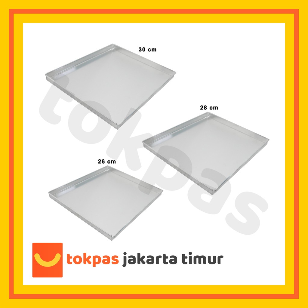 Jual Loyang Persegi Panjang 2 Cm Aluminium Pendek Kotak Cetakan Kue