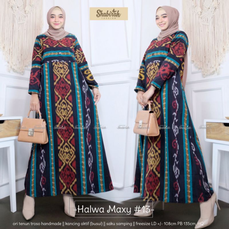 Jual Termurah Cod Gamis Tenun Anjani Halwa Maxy Ld Cm Dress