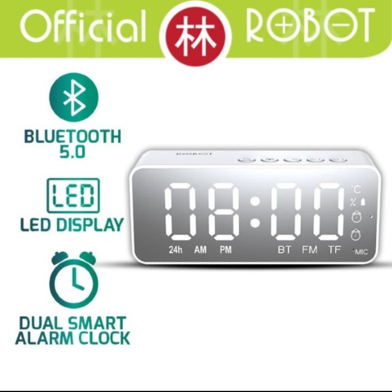 Jual Sale Robot RB150 Led Alarm Clock With Fm Radio Speaker Bluetooth