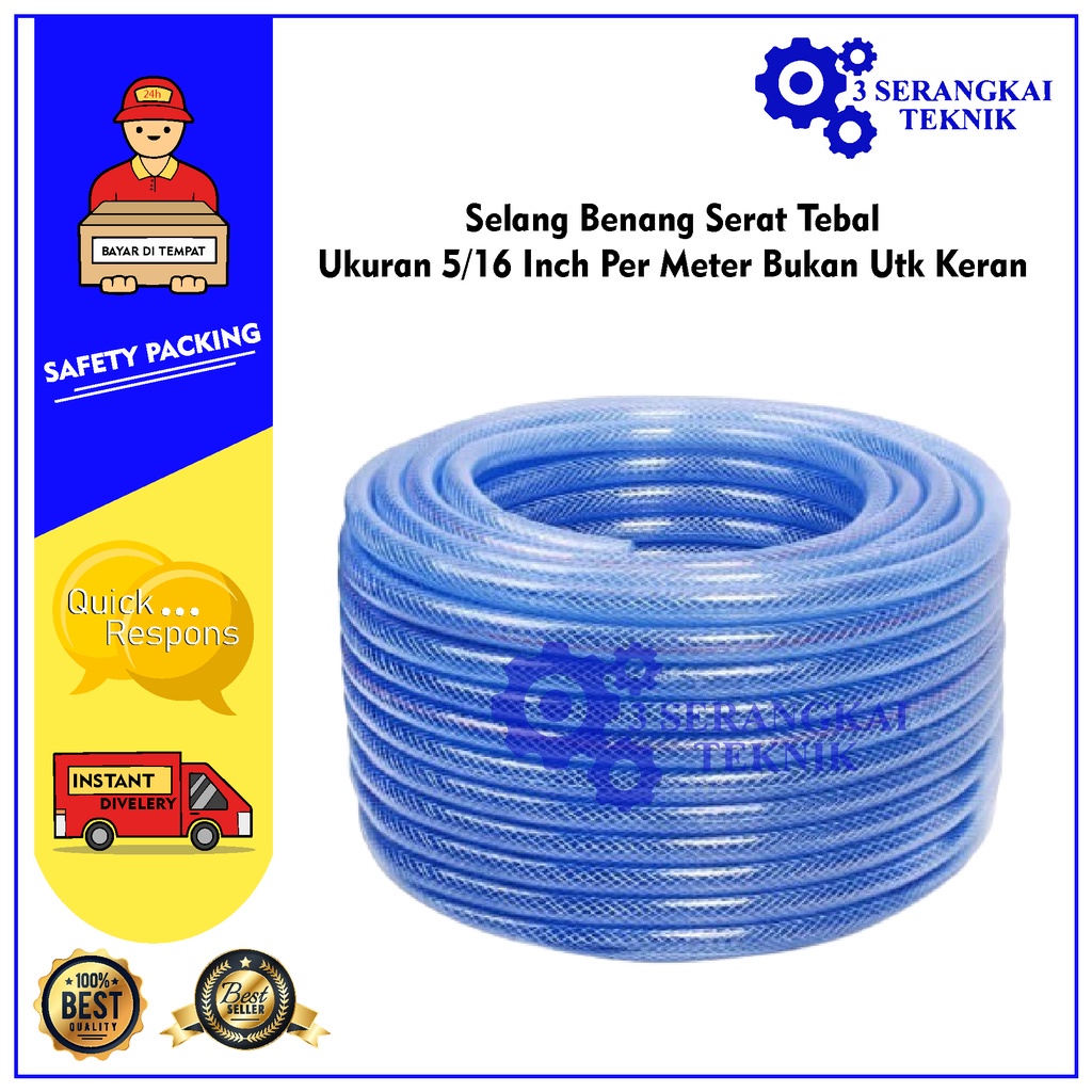 Jual Selang Air Benang Serat Tebal Ukuran Inch Per Meter Bukan Utk