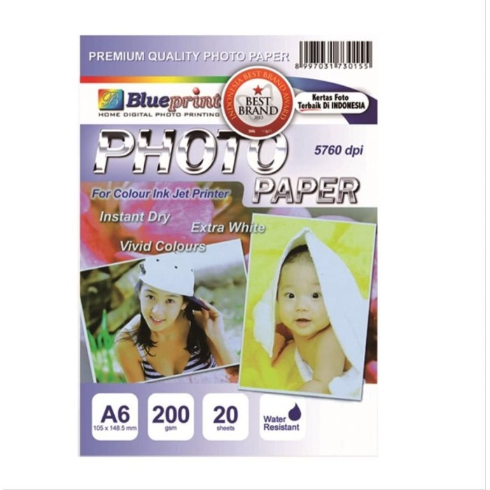 Jual Kertas Foto Photo Paper Glossy BLUEPRINT A6 200 Gsm Ukuran 4R