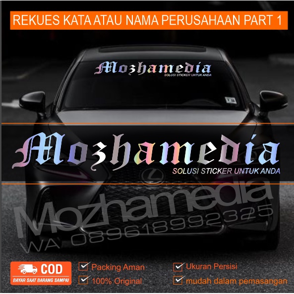 Jual Stiker Kaca Mobil Nama Custom Cutting Sticker Body Dan Kaca Mobil