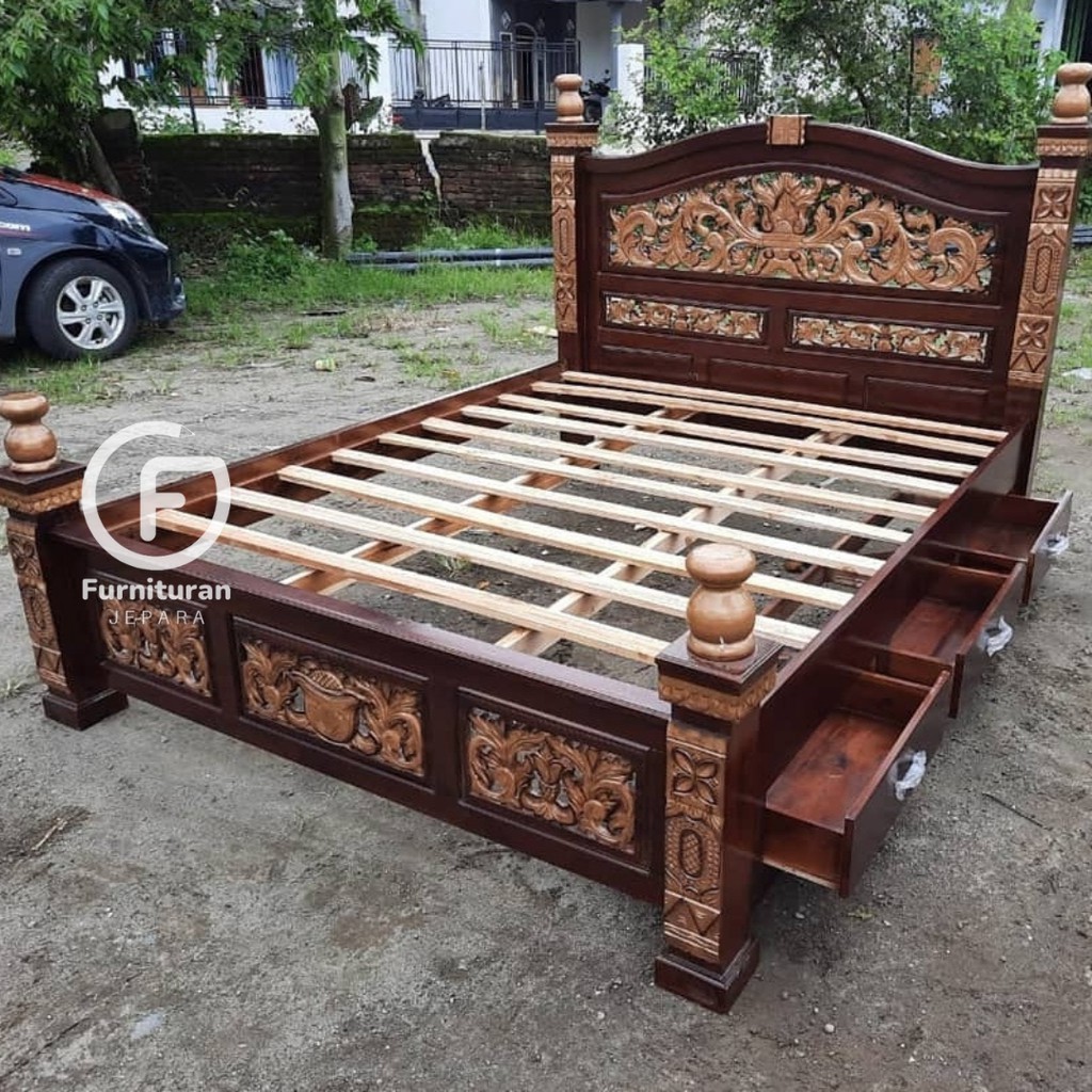 Jual Dipan Rangka Tempat Tidur Jati Ukuran X Laci Dipan Rahwana