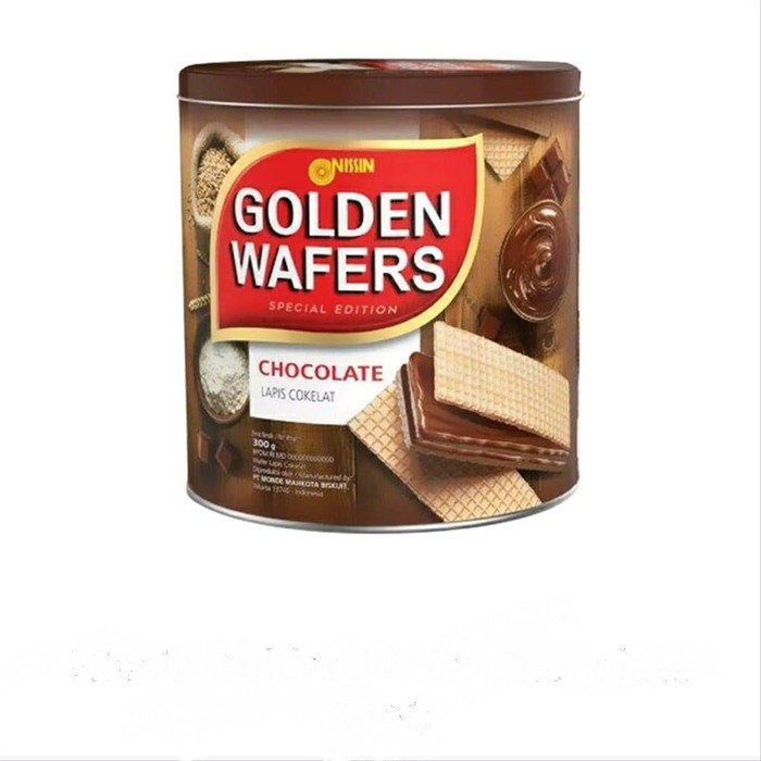 Jual Nissin Golden Wafers Chocolate Kaleng Gr Shopee Indonesia