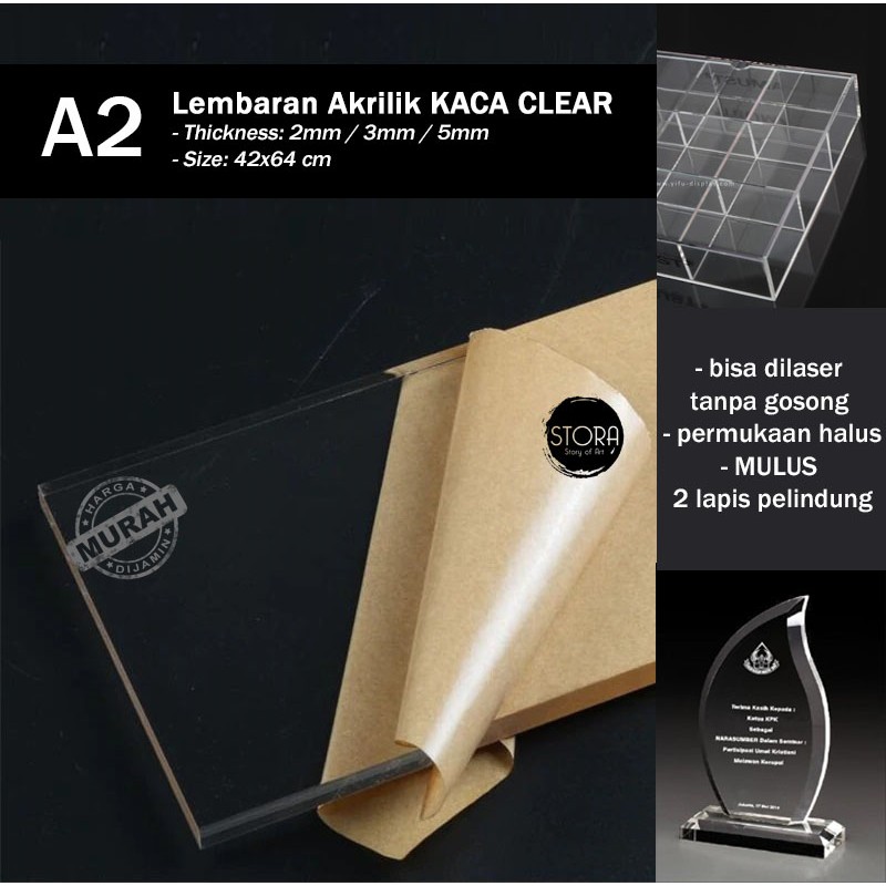 Jual STORA Acrylic Sheet CLEAR 5mm Lembaran AKRILIK Kaca CLEAR