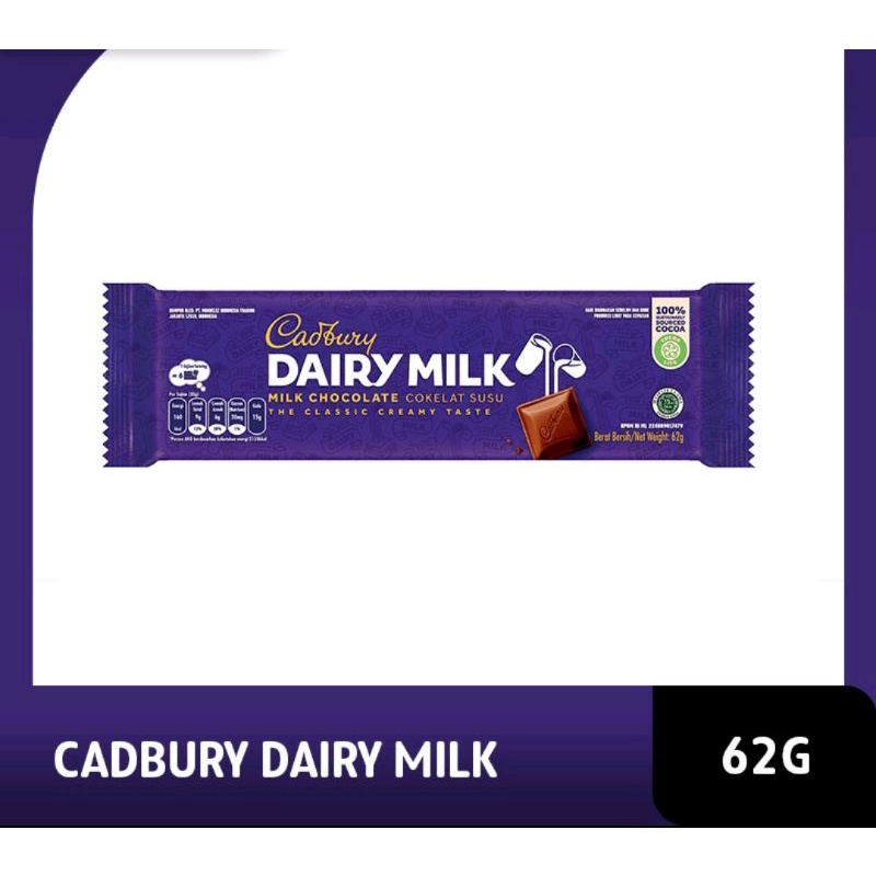 Jual Cadbury Dairy Milk Chocolate 62 Gram Shopee Indonesia