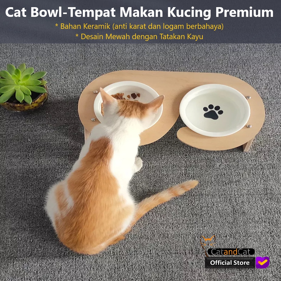 Jual Cat Cat Cat Bowl Tempat Makan Kucing Anjing Bahan Ceramic Anti