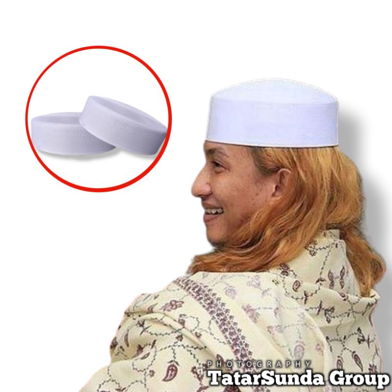 Jual Peci Haji Kopiah Songkok Peci Habib Bahar Putih Polos Tinggi 6cm