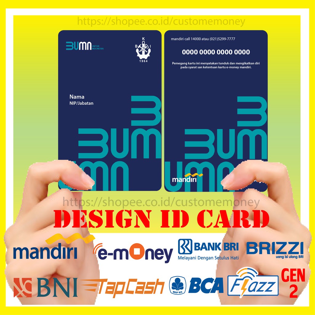 Jual Kartu E Money E Toll Id Card Bki New Bumn Mandiri Emoney Bni