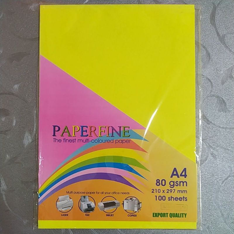 Jual Kertas Paperfine A Gram Sheet Kertas Hvs Warna Shopee