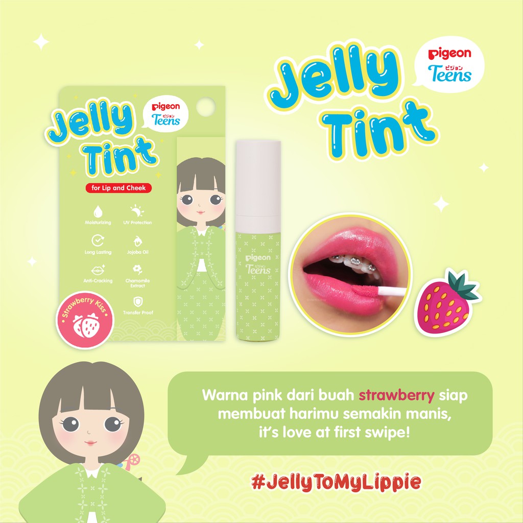 Jual Pigeon Teens Jelly Tint Haru For Lip Cheek Strawberry Kiss