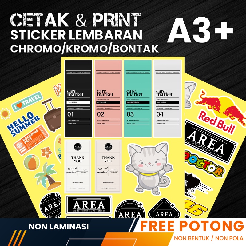 Jual Print Cutting Stiker Label Kemasan Tanpa Laminasi Stiker Label