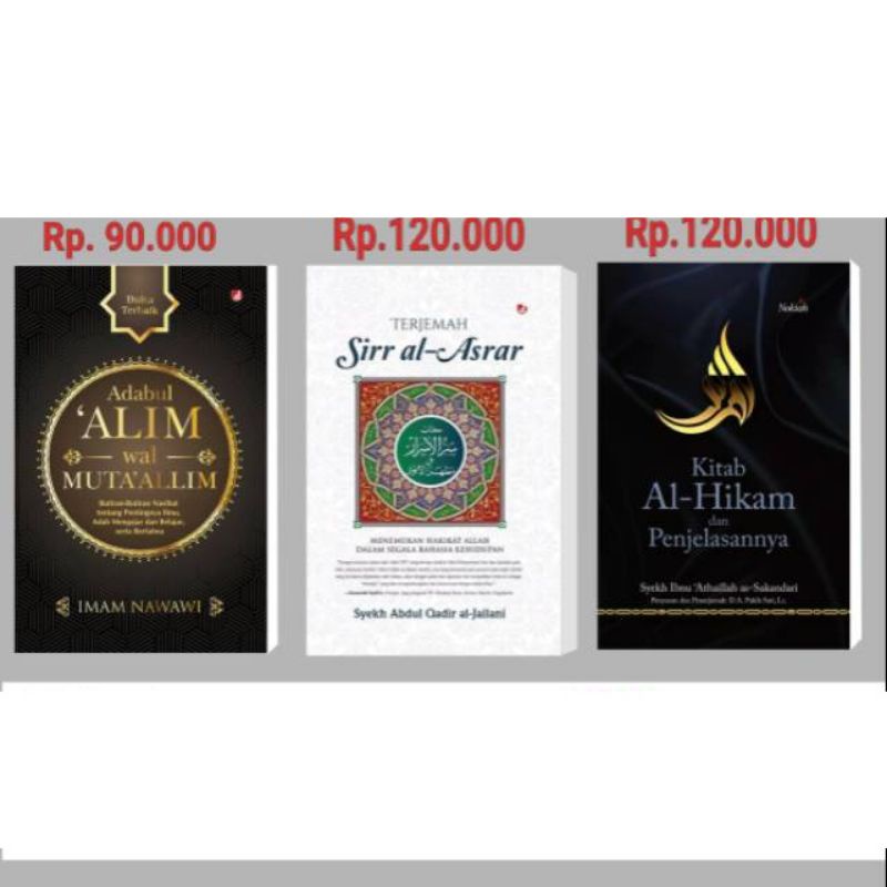 Jual Paket Kitab Adabul Alim Wal Mataalim Sirr Al Asrarr Kitab Al Hikam