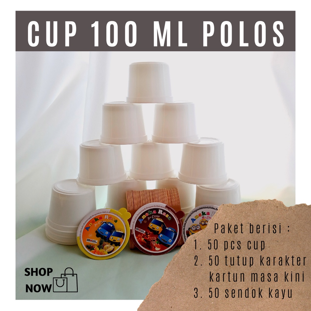 Jual Cup Ice Cream Ml Putih Polos Cup Karakter Harga Cup Kecil