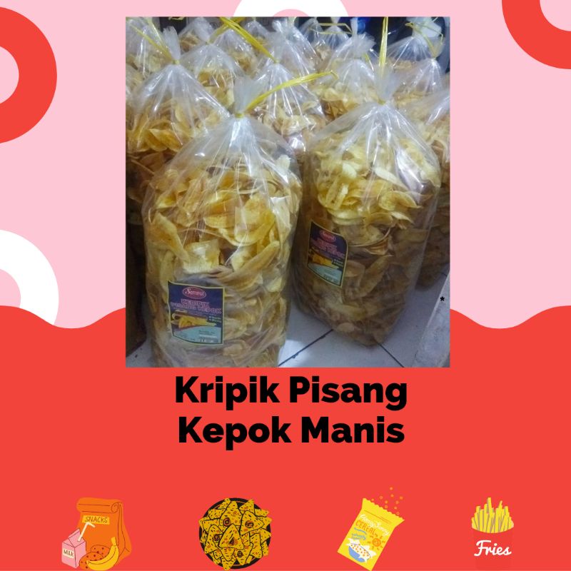 Jual Keripik Pisang Kepok Manis Original Gurih Renyah Snack Jajan