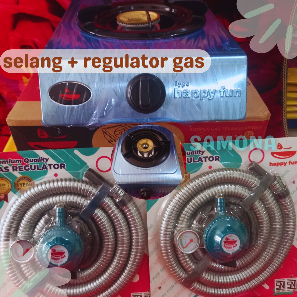 Jual SAMONA Paket Selang Gas Kepala Regulator LPG Knop Pengunci