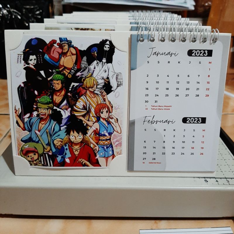 Jual Kalender Duduk 2025 Anime Jujutsu Kaisen One Piece Bokuno Hero