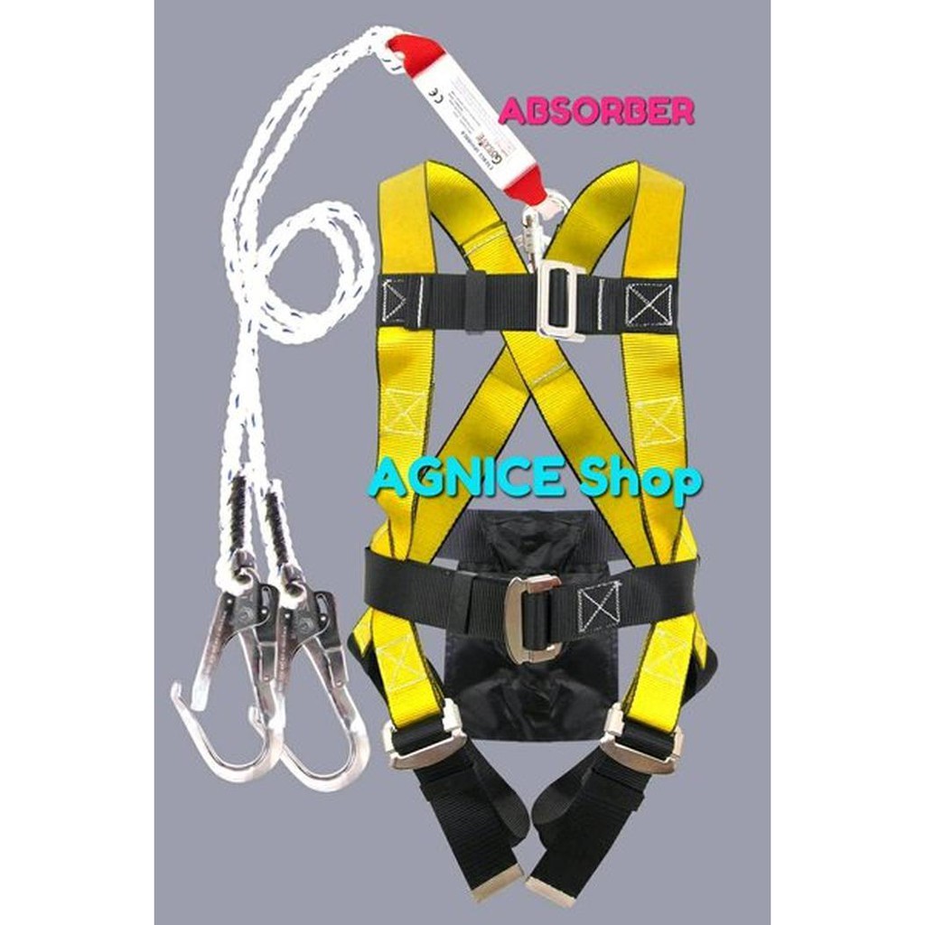 Jual Full Body Harness PRO ABSORBER Double Big Hook D Ring Carabiner