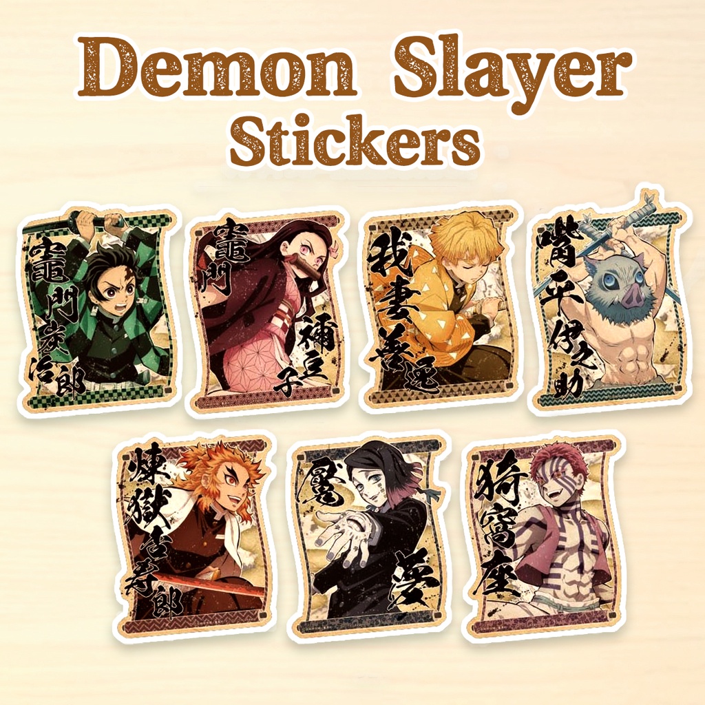 Jual 7 Pcs Demon Slayer Sticker Stiker Waterproof Anti Air Kimetsu No