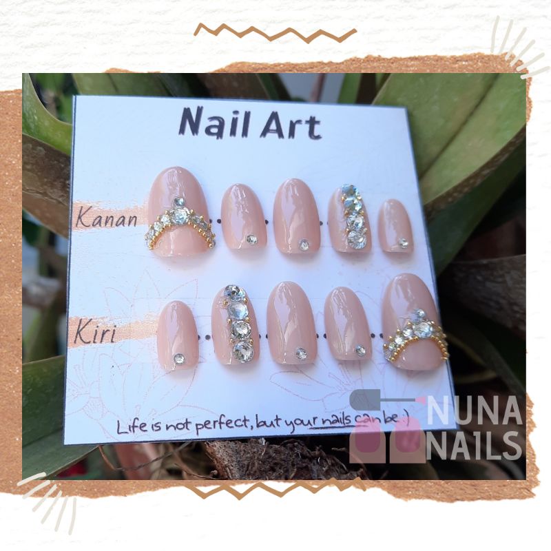 Jual Fake Nails Kuku Palsu Nude Ross01 Lem Kupal Nail Art Wedding