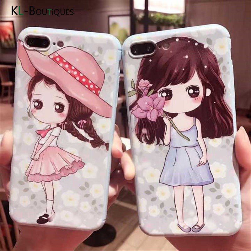 Jual 1 HARI JADI Custom Case HP Cute Flower Girl Blue HAMPIR