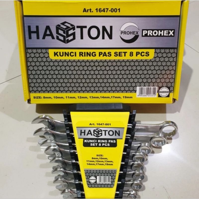 Jual KUNCI RING PAS SET 8 PCS HASTON PROHEX COMBINATION WRENCH 8PCS