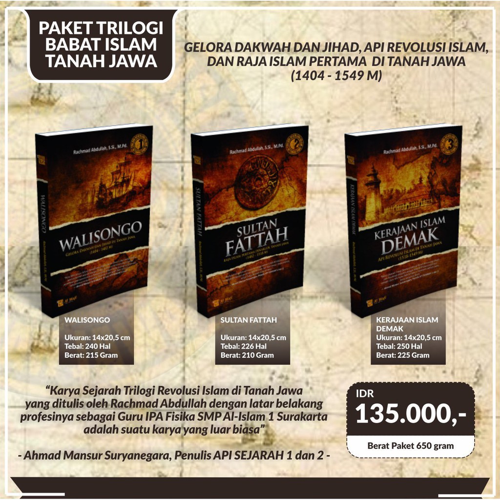 Jual Paket Trilogi Revolusi Islam Di Tanah Jawa Walisongo Sultan