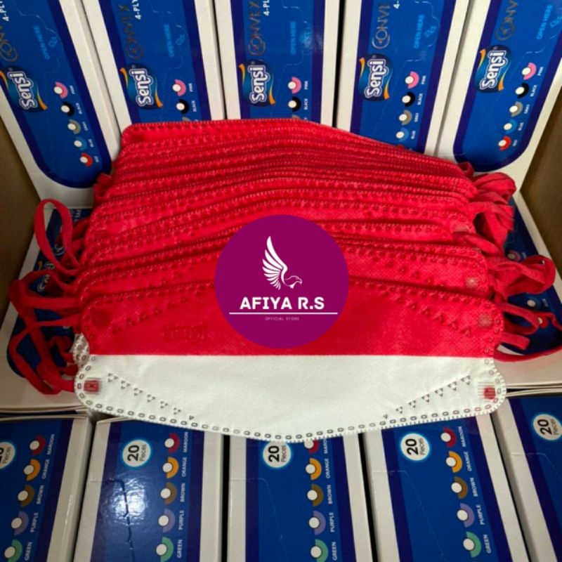 Jual Masker Sensi Convex 4 PLY Edisi HUT RI Merah Putih Shopee