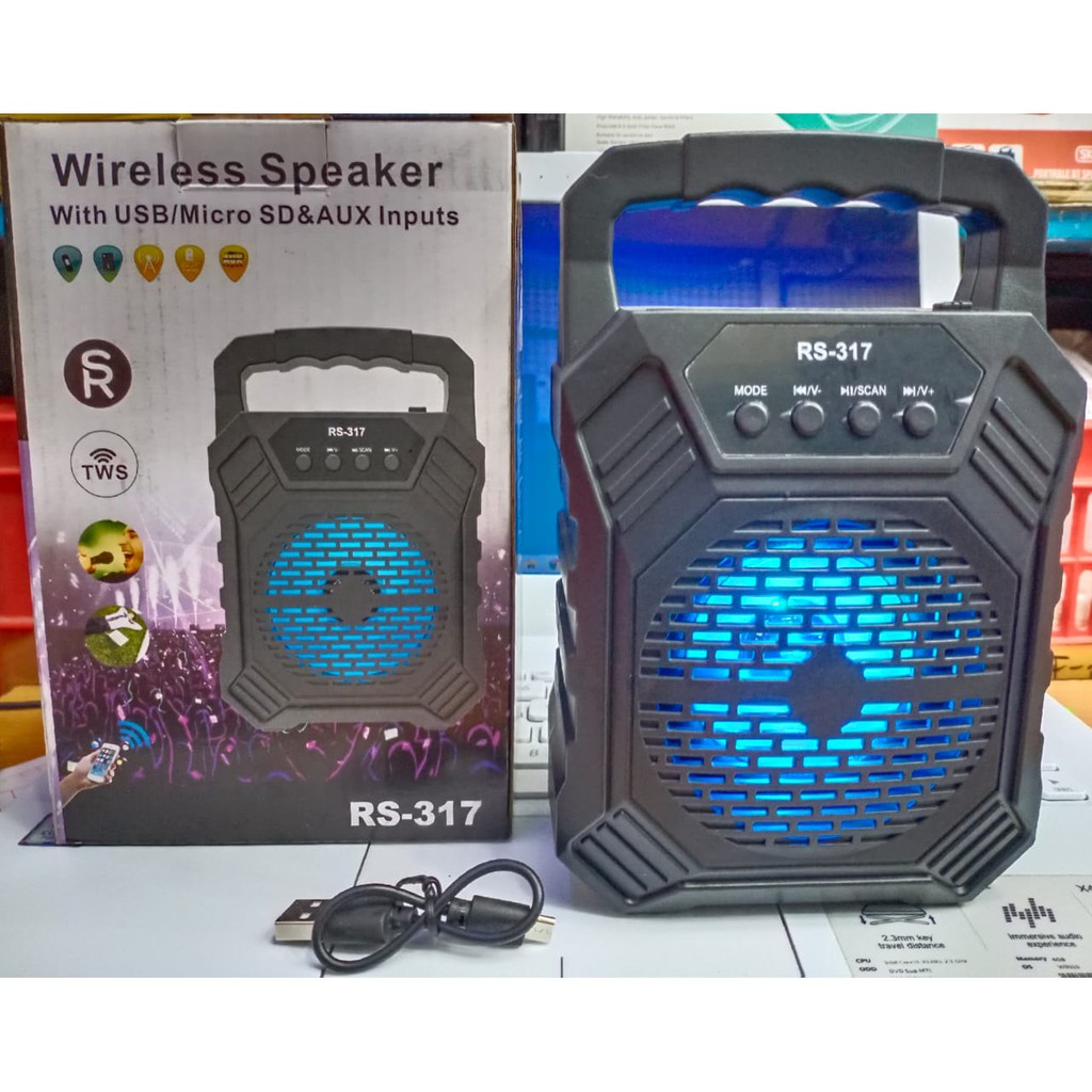 Jual Speaker Bluetooth RS317 Wireless Speker Bass Spiker Blutut