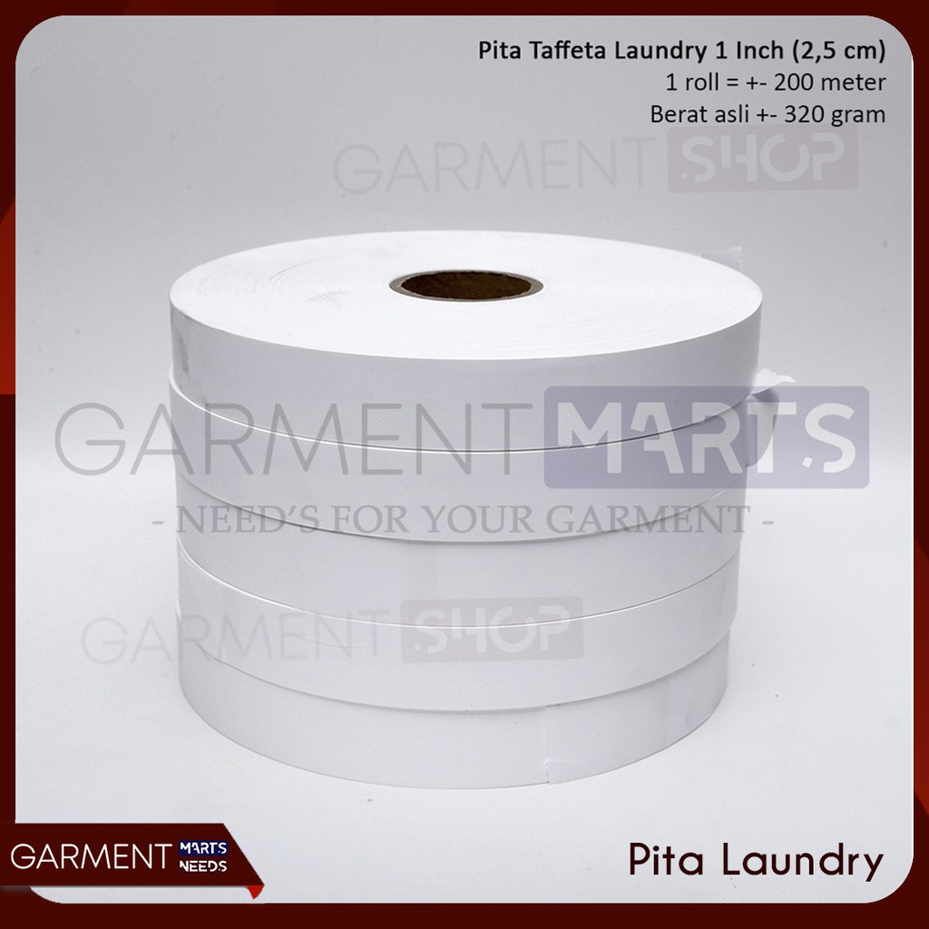 Jual Pita Laundry Tafetta Label Penanda Cucian Roll Kain Kertas 25 Mm