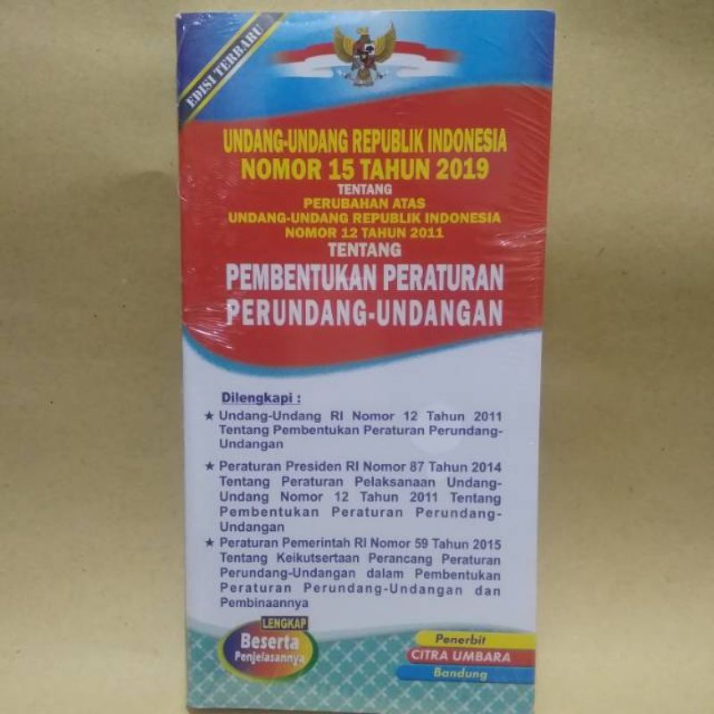 Jual UNDANG UNDANG REPUBLIK INDONESIA NOMOR 15 TAHUN 2019 PEMBENTUKAN