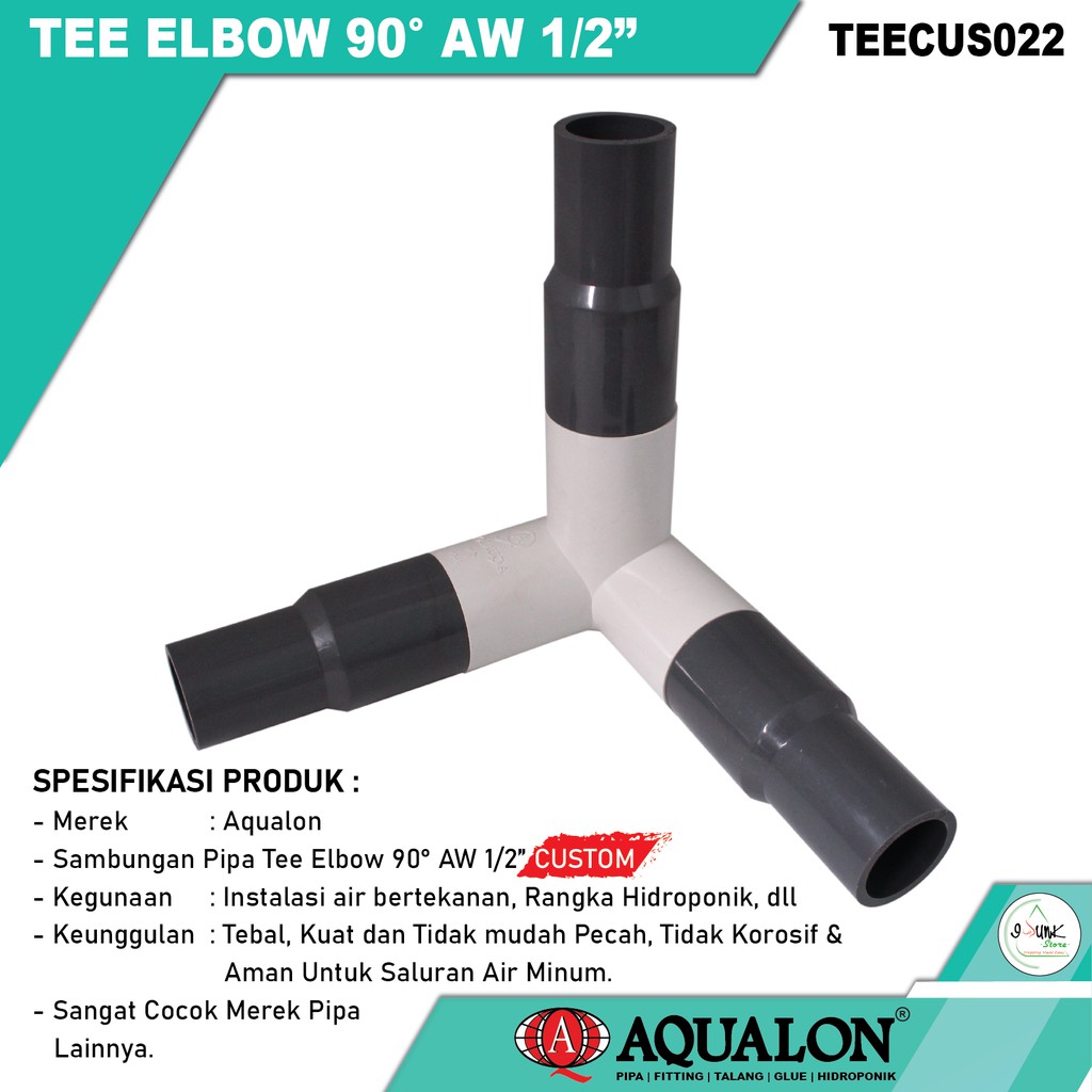 Jual Sambungan Pipa PVC TEE ELBOW 90 AW 1 2 CUSTOM 3 WAY KNEE