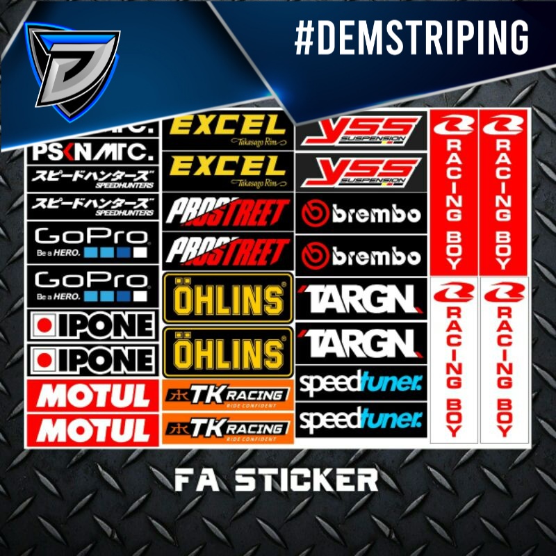 Jual Stiker Pack Racing Isi 22 25 27 30 Sticker Racing Stiker Sponsor