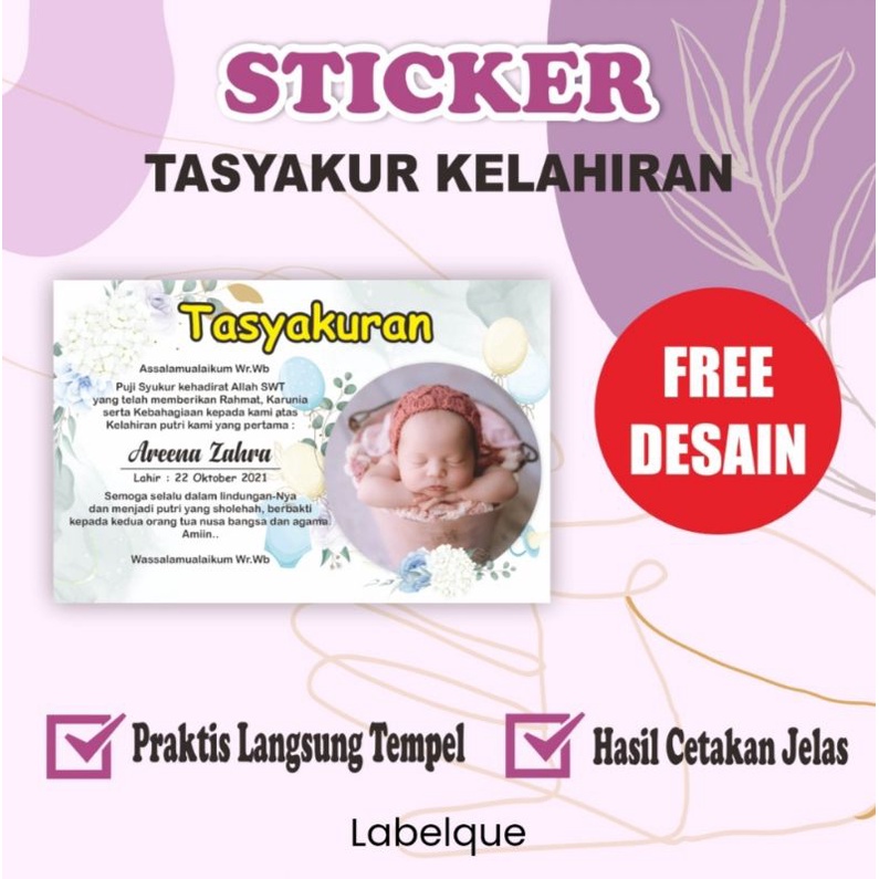 Jual Tanpa Minimal Order Sticker Tempel Nasi Box Tasyakuran