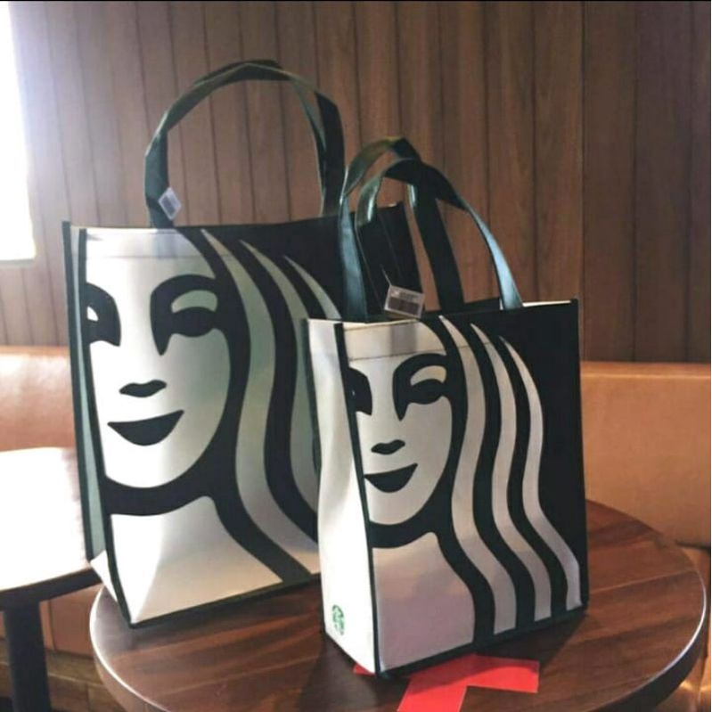 Jual Starbucks Shopping Bag Kantong Belanja Tote Bag Tas Belanja