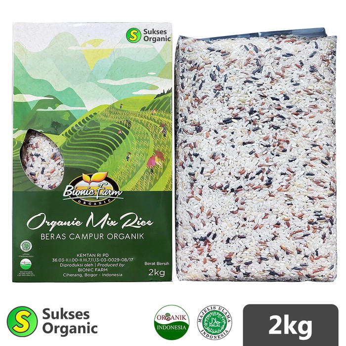 Jual Beras Mix Organik Organic Rice 2kg Bionic Farm Shopee