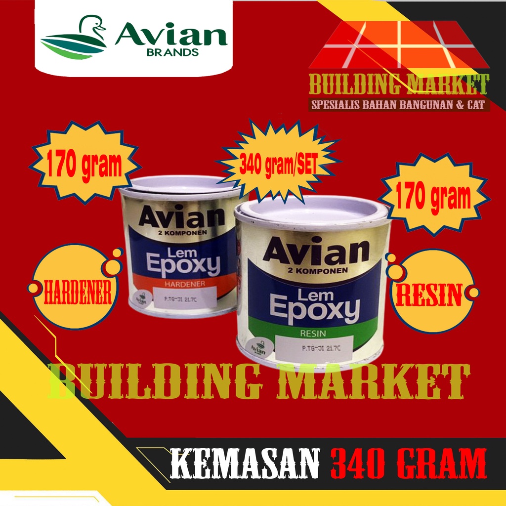 Jual Lem Serbaguna Lem Epoxy Avian Komponen Resin Hardener Gram