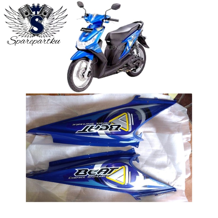 Jual Cover Body Belakang Plus Striping Honda Beat Lama Karbu Warna Biru