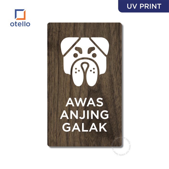 Jual Awas Anjing Galak Sign Board Kayu Print Signage Rustic Papan