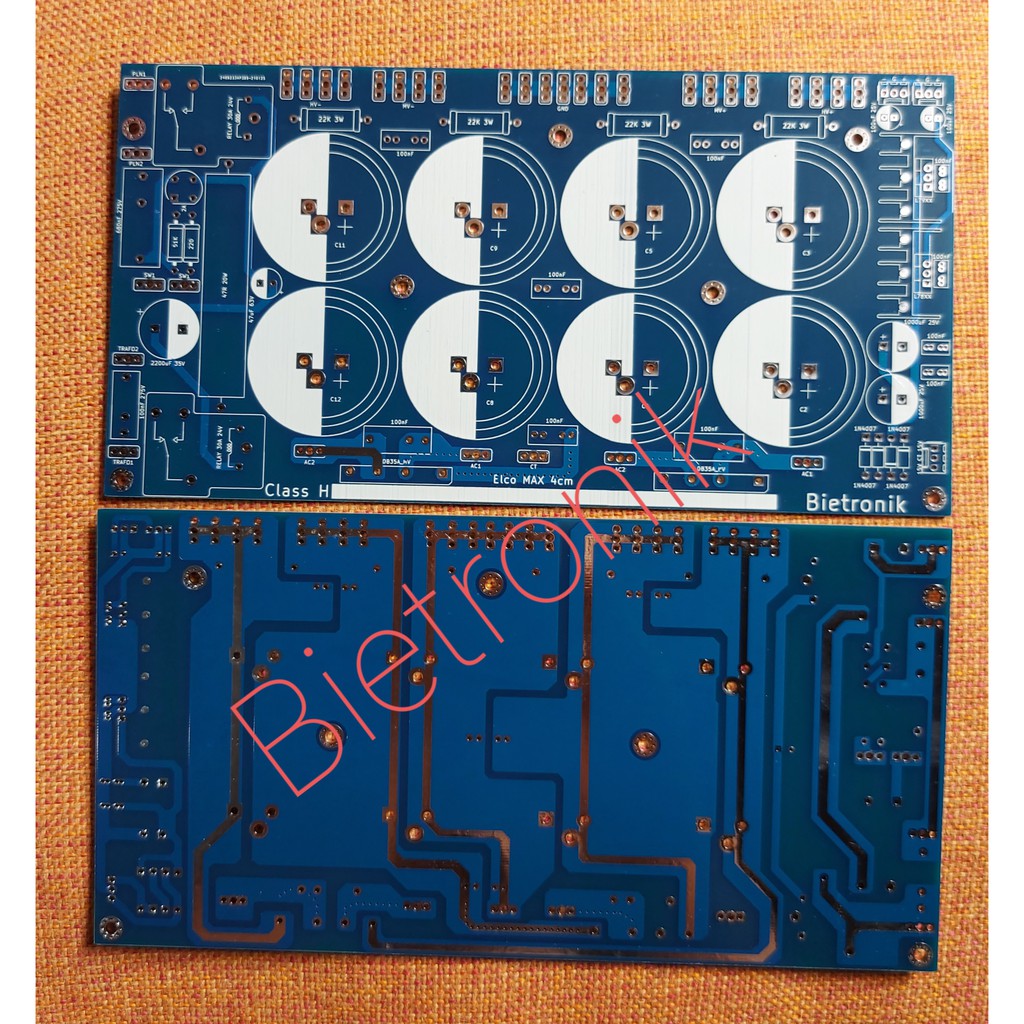 Jual PCB PSU 8 Elco 4cm Class H Softstart Simetris Dauble Layer