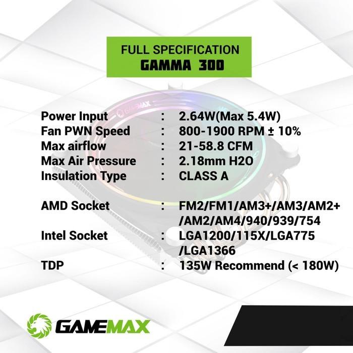 Jual GAMEMAX GAMMA 300 Rainbow Fan CPU Cooler Fan Processor Shopee