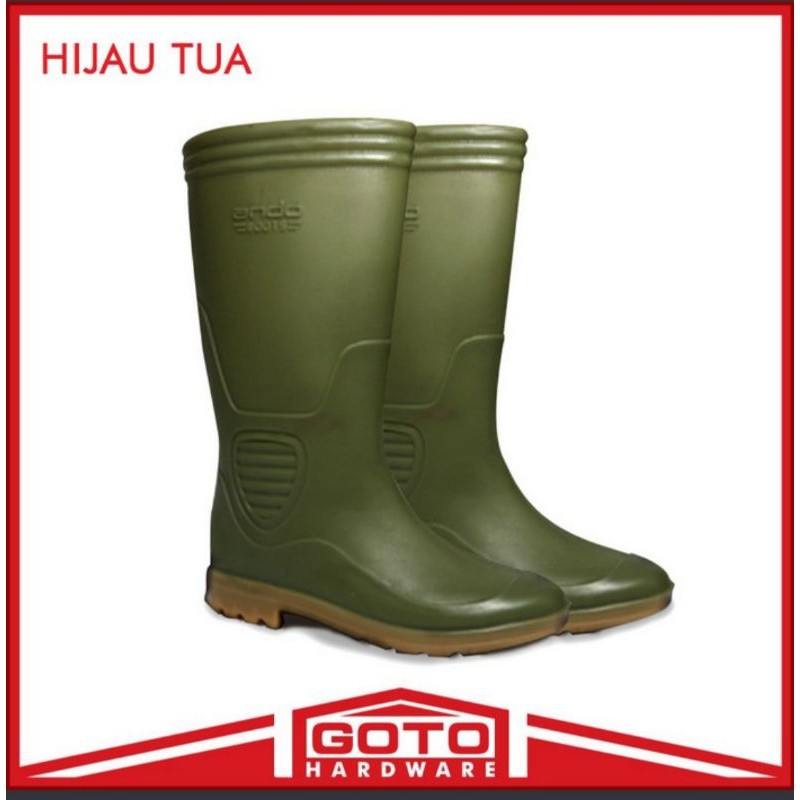 Jual Sepatu Boot Karet Safety Work Ando Hercules Warna Hijau Shopee